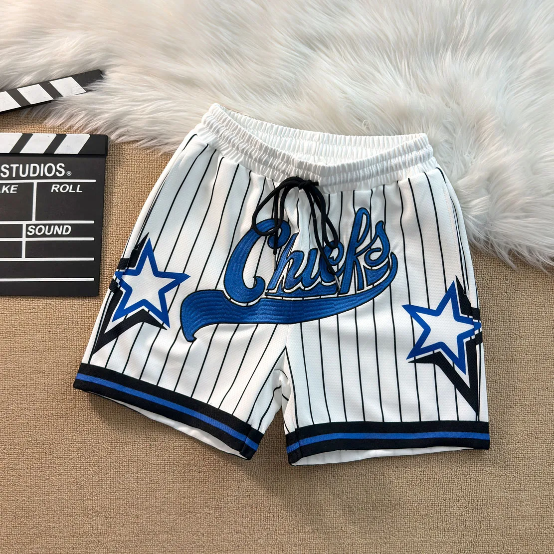 

Мужские спортивные брюки-шорты до колена с вышивкой, дышащие, прямые, повседневные, летние