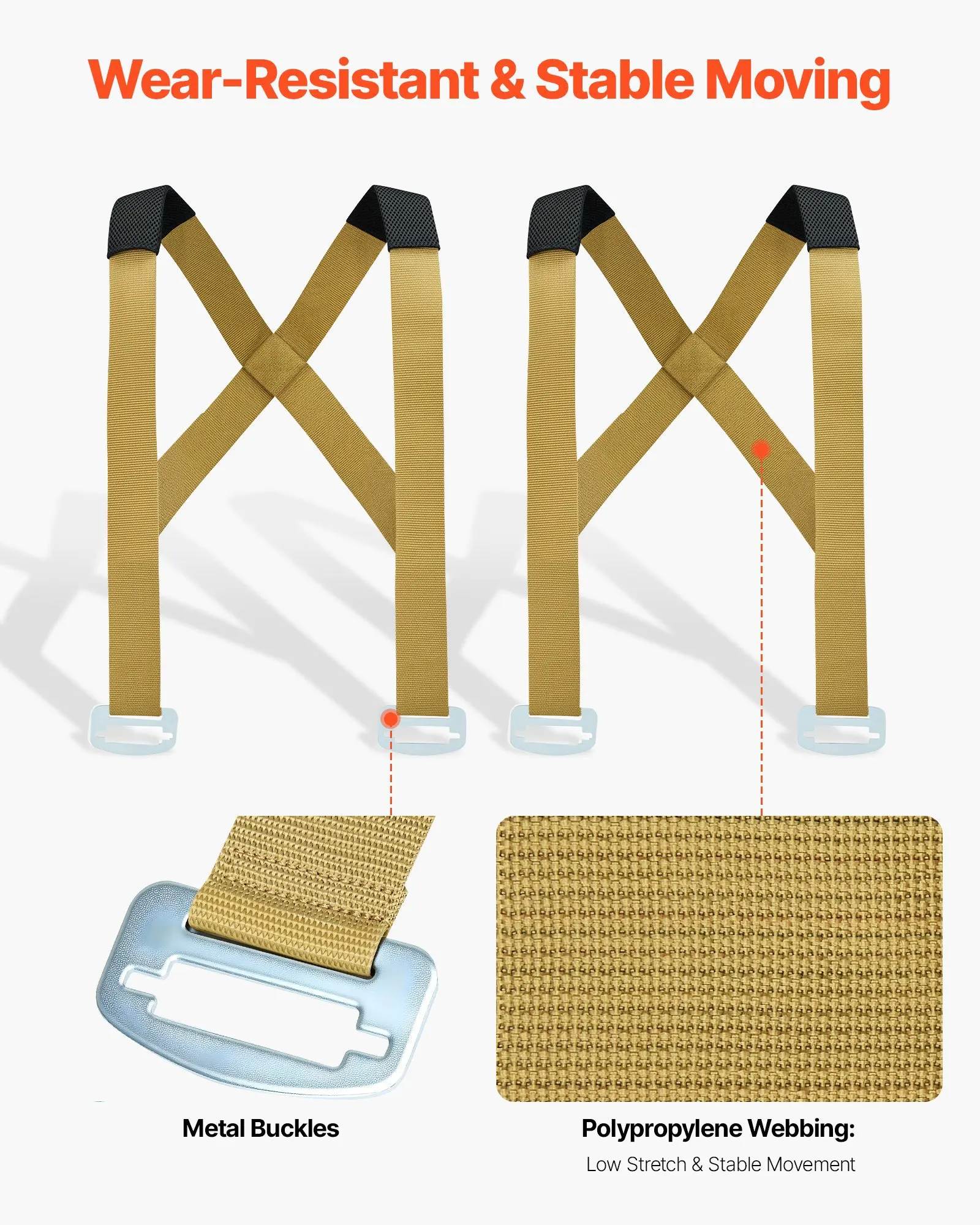 

Ремни для перемещения грузов, выдерживают до 450 кг, система для подъема и перемещения грузов для 2 человек с 2 ремнями-поясами и 2 несущими ремнями, регулируемые.