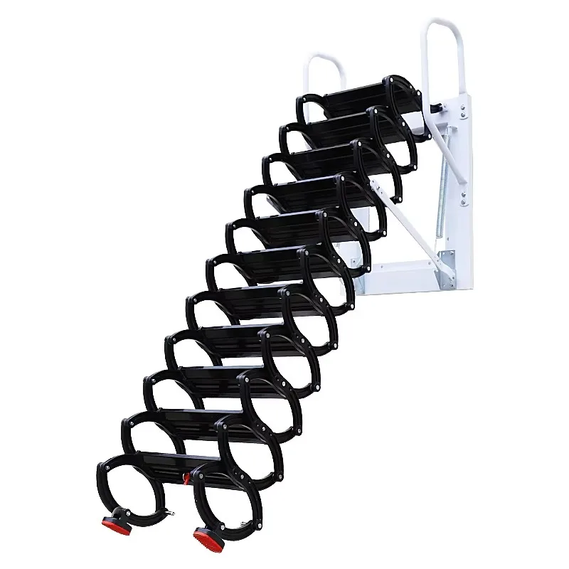 Best Selling Attic Electric Telescopic Ladders Modern Design-Portable Foldable Extension Staircase 300kg Load Capacity Carbon
