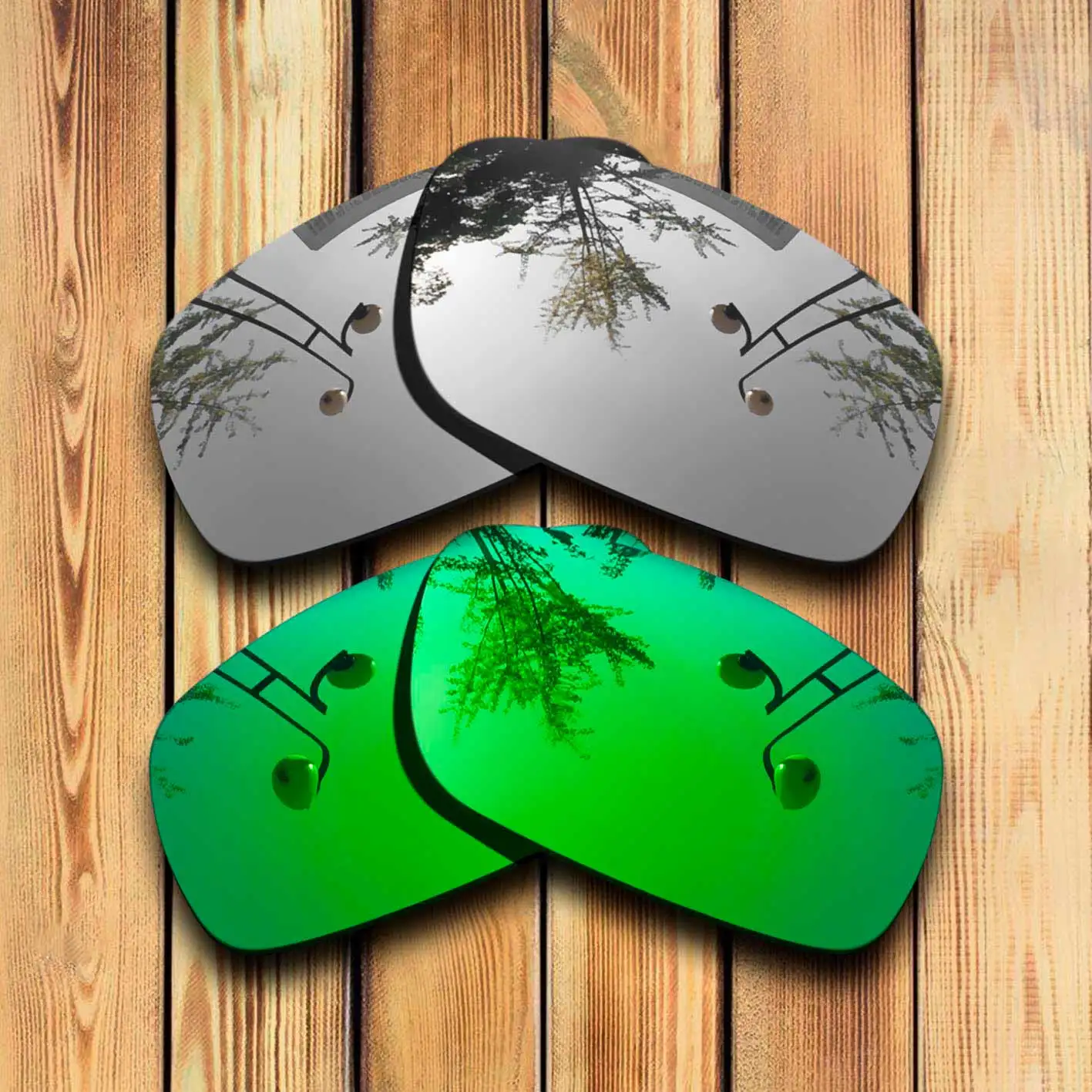 100% Precisely Cut Polarized Replacement Lenses for Canteen 2006 Sunglasses Chrome & Green Combine Options