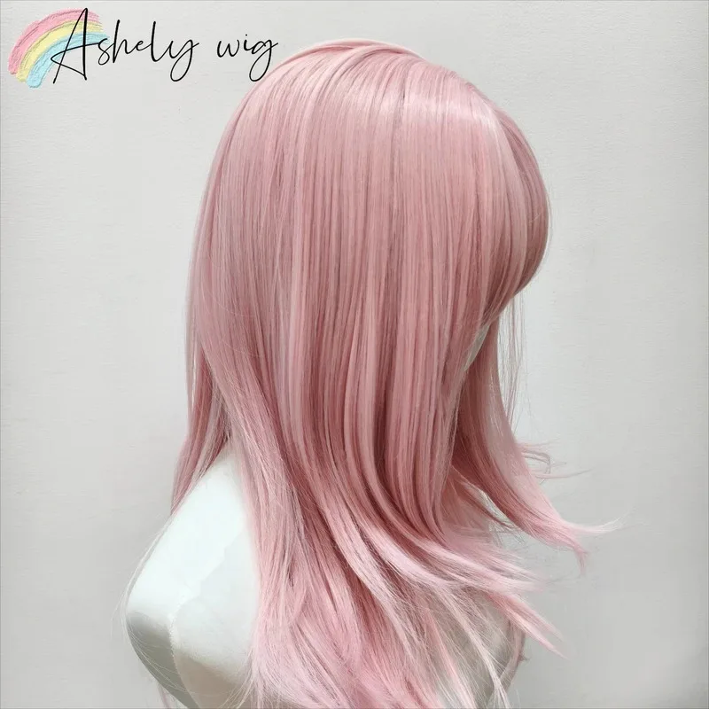 Ashely الوردي شعر مستعار لوليتا أنثى عقال الجسم متموجة نماذج الشعر الوردي في الانفجارات الفرنسية عالية المستوى محاكاة شعر مستعار شعر مستعار اصطناعي