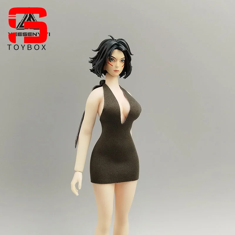 1/12 escala cinta peito aberto saia curta roupas modelo caber 6 ''feminino soldado figura de ação corpo bonecas