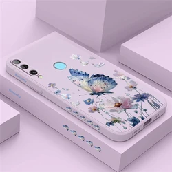 화웨이 Y7 프로 Y7A Y7P Y9 프라임 2019 페인팅용 케이스, 럭셔리 꽃 나비 실리콘, 부드러운 충격 방지 범퍼 후면 휴대폰 커버