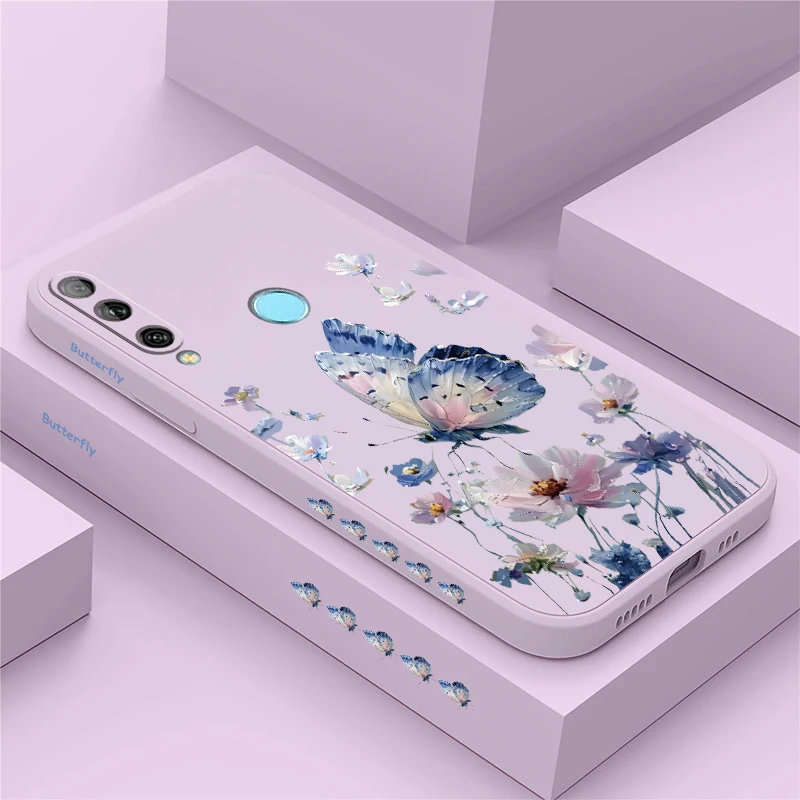 Case For Huawei Y7 Pro Y7A Y7P Y9 Prime 2019 Painting Luxury Flowers Butterfly Silicone Soft Shockproof Bumper Back Phone Cover