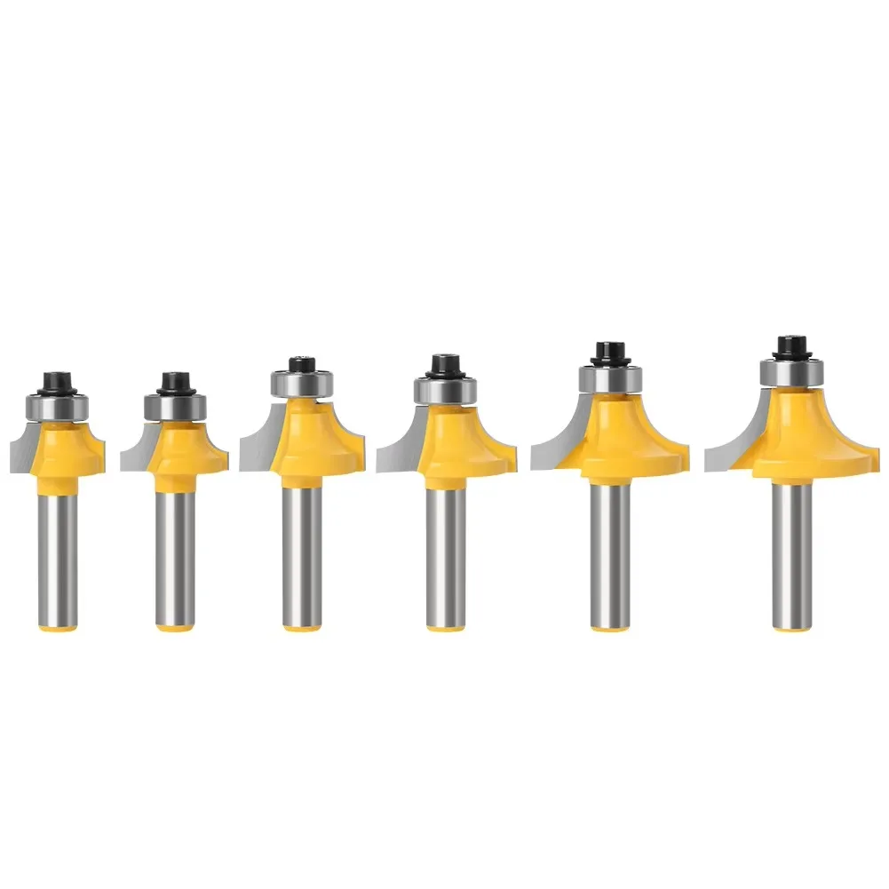 1PC 8MM Shank Milling Cutter Wood Carving Corner Round Over Router Bit with Bearing Milling Cutter Wood Tool Carbide