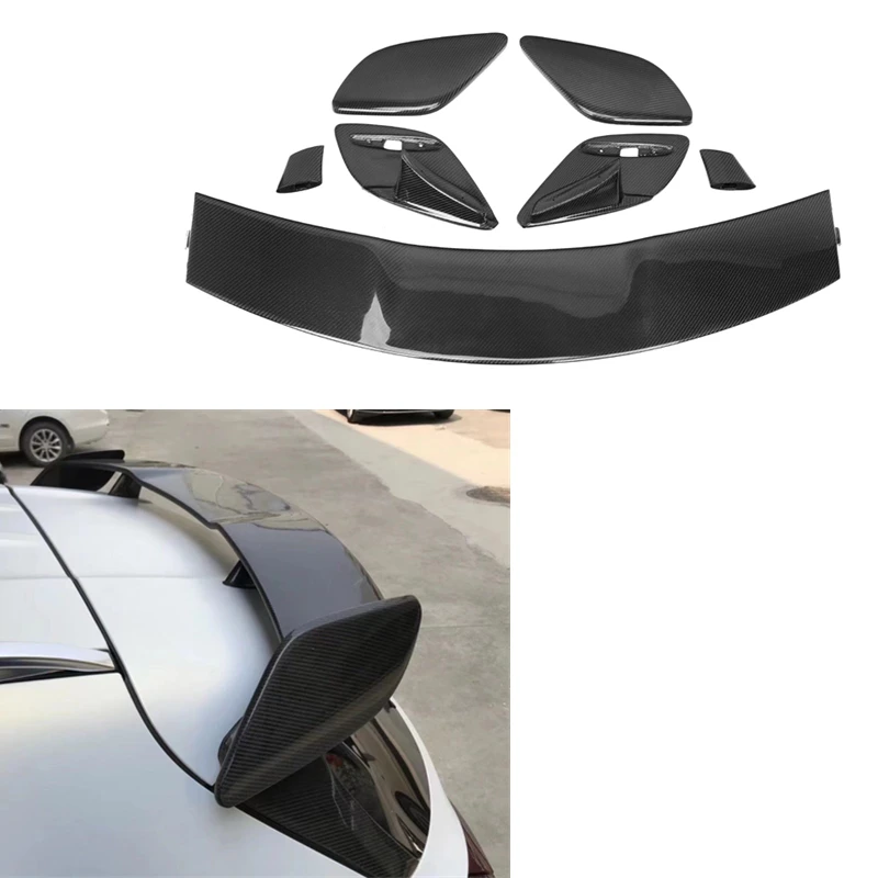 Carbon Fiber Rear Roof Wing Lip AMG style Top  spoiler For Mercedes-Benz A Class W176 A180 200 250 260 A45 2013-2018 (7PCS )