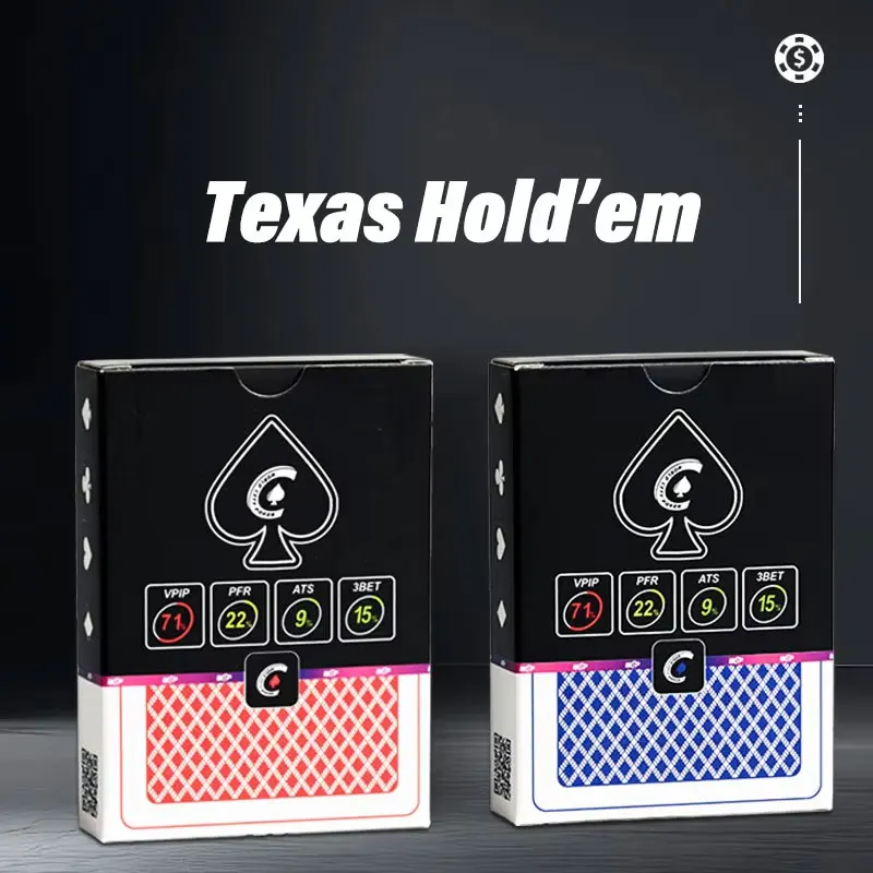 

Двусторонние покерные карты из ПВХ премиум-класса для игральных карт Texas Hold'em Professional Grade, водонепроницаемые прочные пластиковые игральные карты