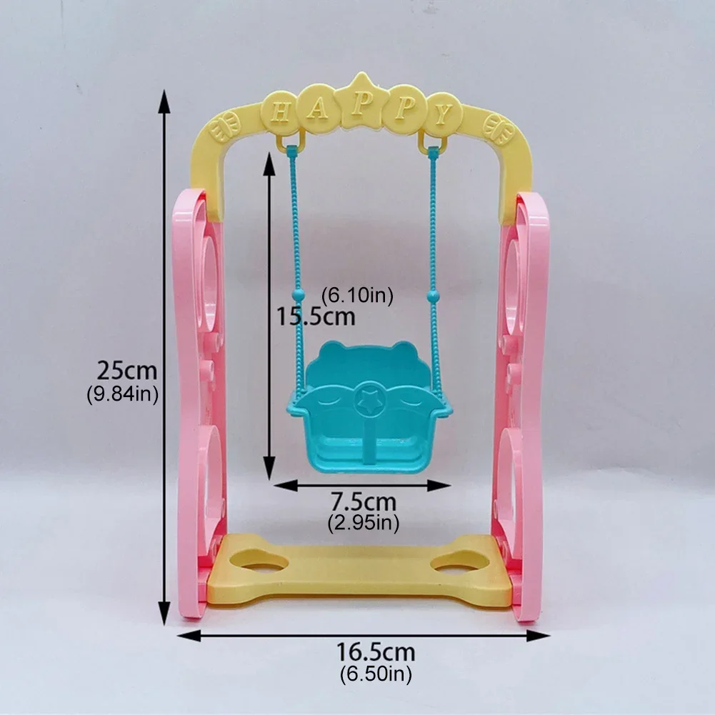 Pretend Play House Doll Swing com Slide Set Escorregadio, Macaron Cor, Acessórios para Bebés Meninas, Kids Gifts