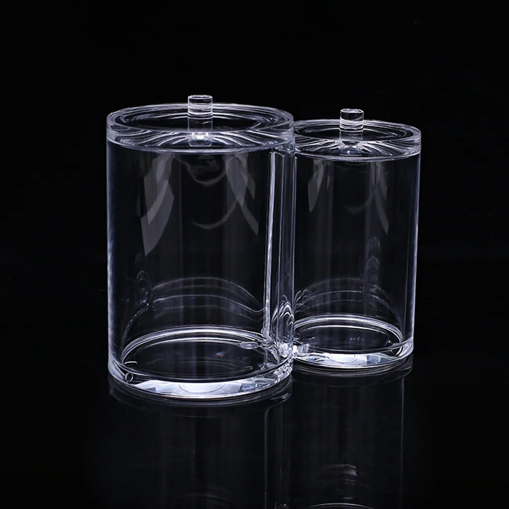 

Clear Acrylic Cotton Pad Holder with 2-Holder Design Large Capacity Organizer for Cotton Balls Swabs Varnish Lipstick
