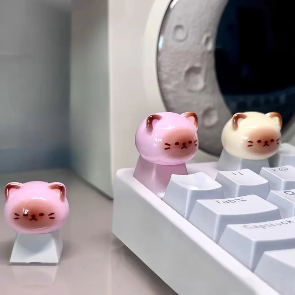 Cartoon Cat Keycap Handmade Mechanical Keyboard Keycap for Cherry MX Switch ESC Key 3D Cute Animal Keyboard Personalization