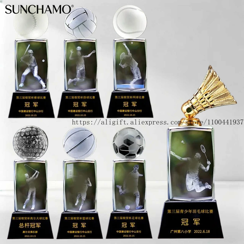 

Индивидуальная хрустальная скульптура, трофей, спортивный волейбол, теннис, бадминтон, гольф, игры, конкурсные награды, домашний декор, 1 шт.