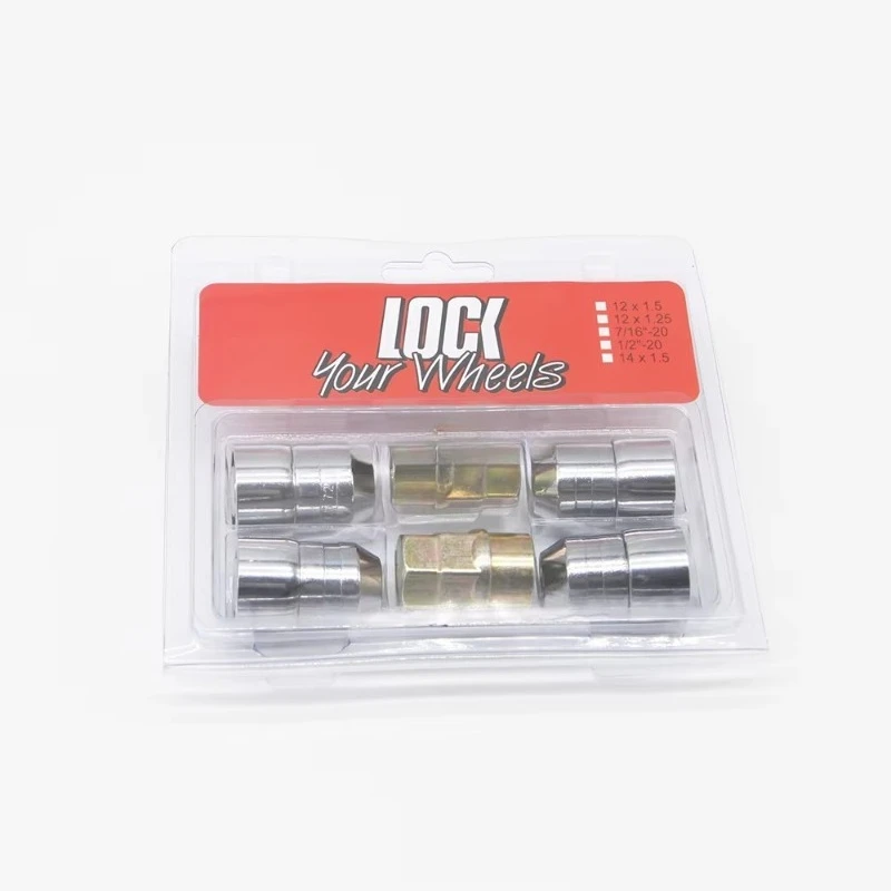 4pcs Chrome 12x1.5 Cone Seat Anti-Theft Wheel Lock Lug Nut Set With Two Key for Honda Acura