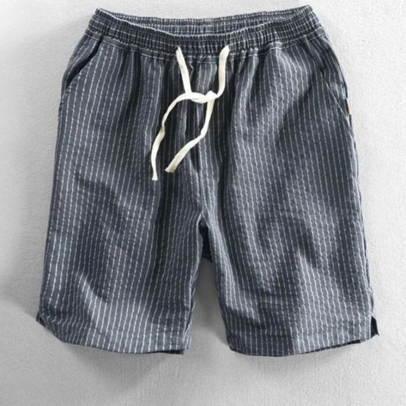 

Men's Loose Fit Summer Shorts Cotton Linen Material Oversized Big Size Comfortable Breathable Sweat-Absorbent Knee-Length