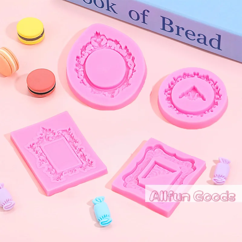 [TG835]4Pcs Silicone Frame Molds For Chocolate, Mini Air Dry Clay Molds, Polymer Clay Molds, Photo Frame Molds