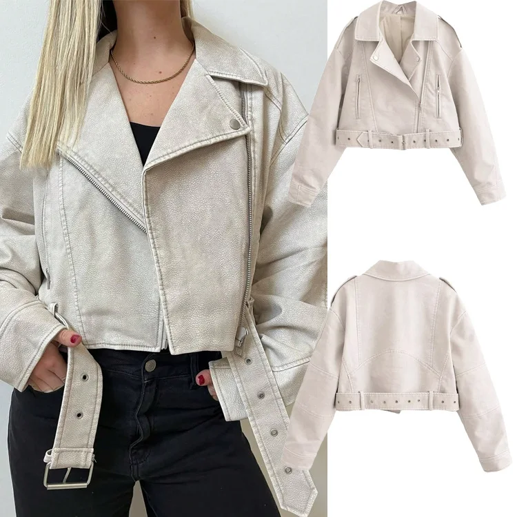 

Womens Oversized Leather Jackets Faux Suede Fall Fashion Motorcycle Coats Leather Moto Jacket for Women PU Biker Motorcycle Coat