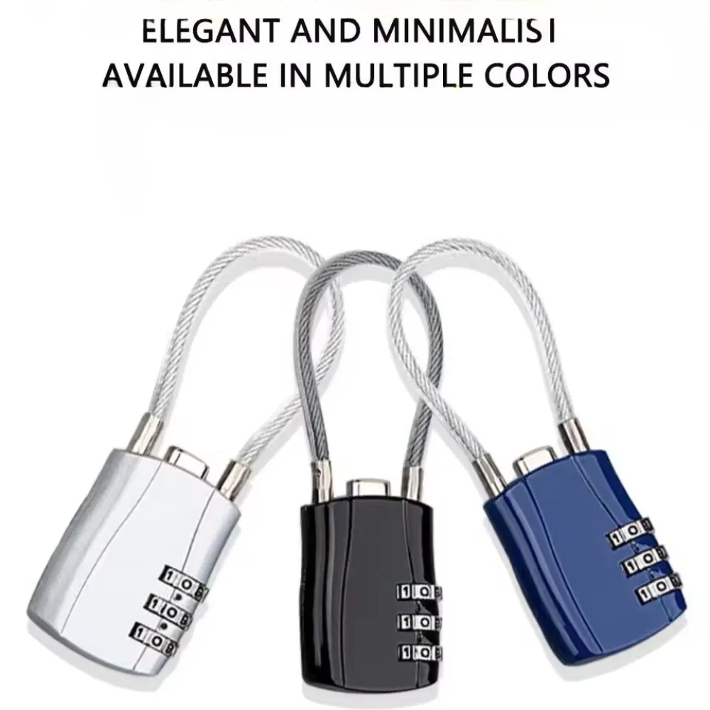 

1 Pack TSA Customs Code Lock for Travel Luggage Password Changeable Black Lock Contrast Design Padlock 3 Digit Combination Lock