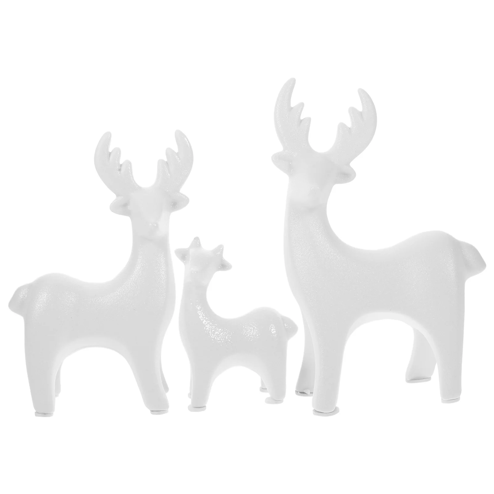 

3Pcs Ceramics Elk Ornament Sturdy Vintage Style Indoor Home Office Desk Decoration Christmas Elk Desktop Craft
