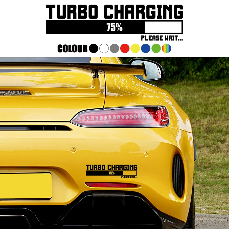 TURBO CHARGING Progress Bar Car Stieker Car Rear Windshield Bumper Sticker Modification Decorative Decal Car Accessories