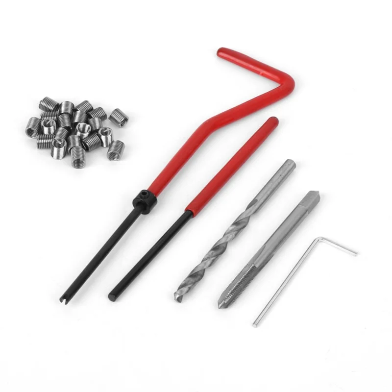 

25Pcs Thread Repair Insert Kit M4 With Transparent Plastic Box For Processing Machinery
