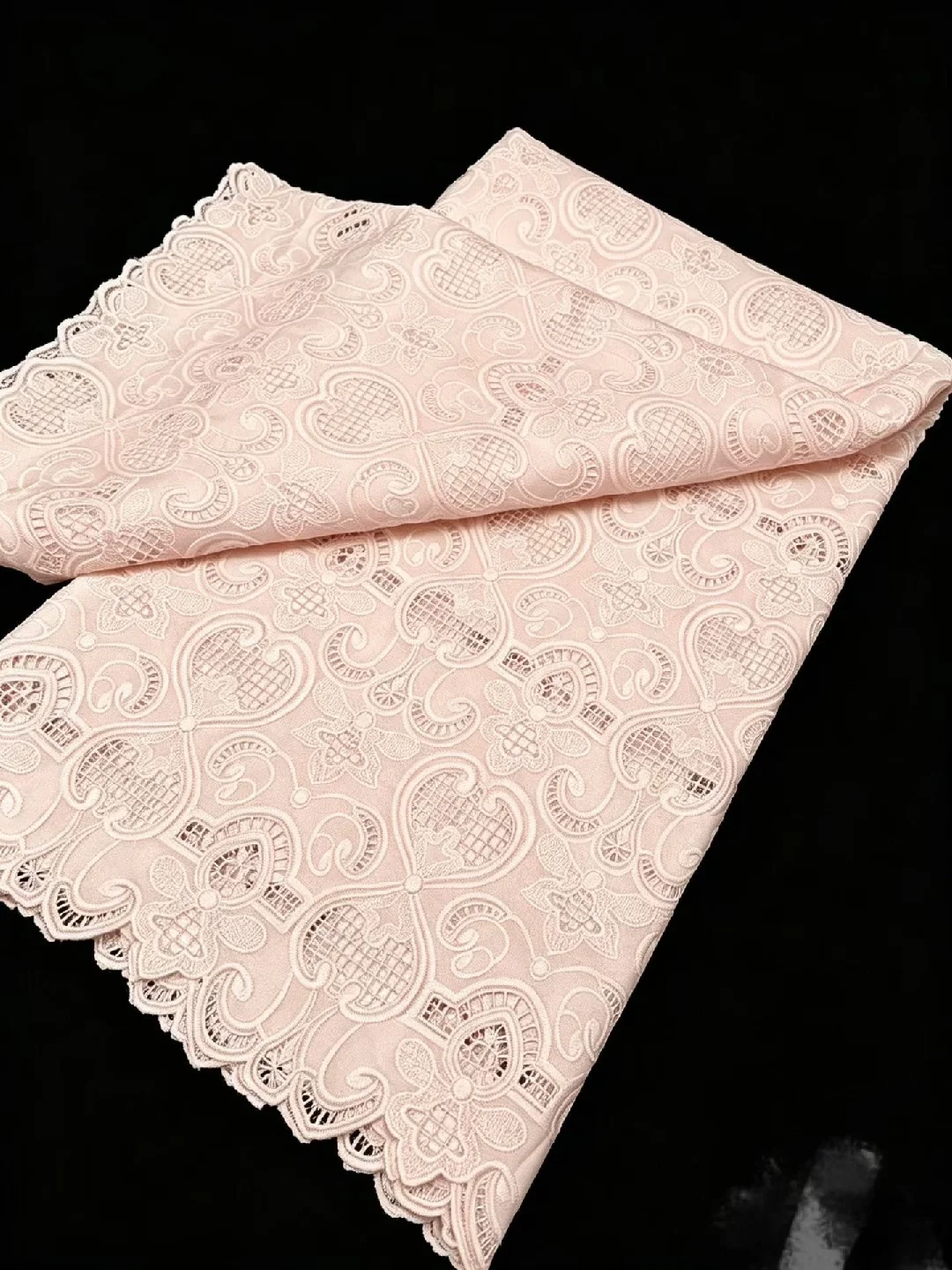 African Nigerian Tulle Lace Fabric for Dress Sewing High Quality Damask Cotton Pure Embroidery Wedding chiffon 5Yard AT2988A-1 view 3