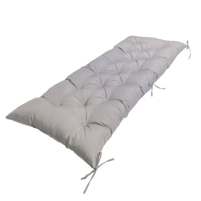 Solid Waterproof Swing Chair Bench Cushion Super-Soft Non-Slip Seat Pad with Strap Courtyard Garden Long Cushion for Sitting