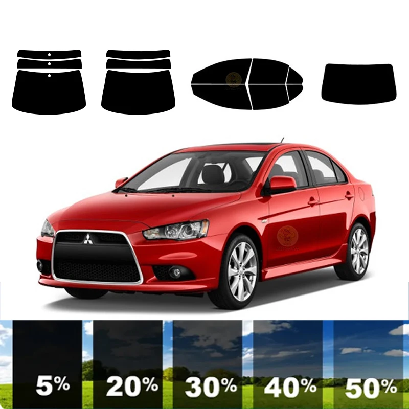 precut Removable Window Tint Film For Car 100% UVR 5%-35%VLT Heat Insulation Carbon ﻿For MITSUBISHI LANCER 4 DR SEDAN 2008-2017