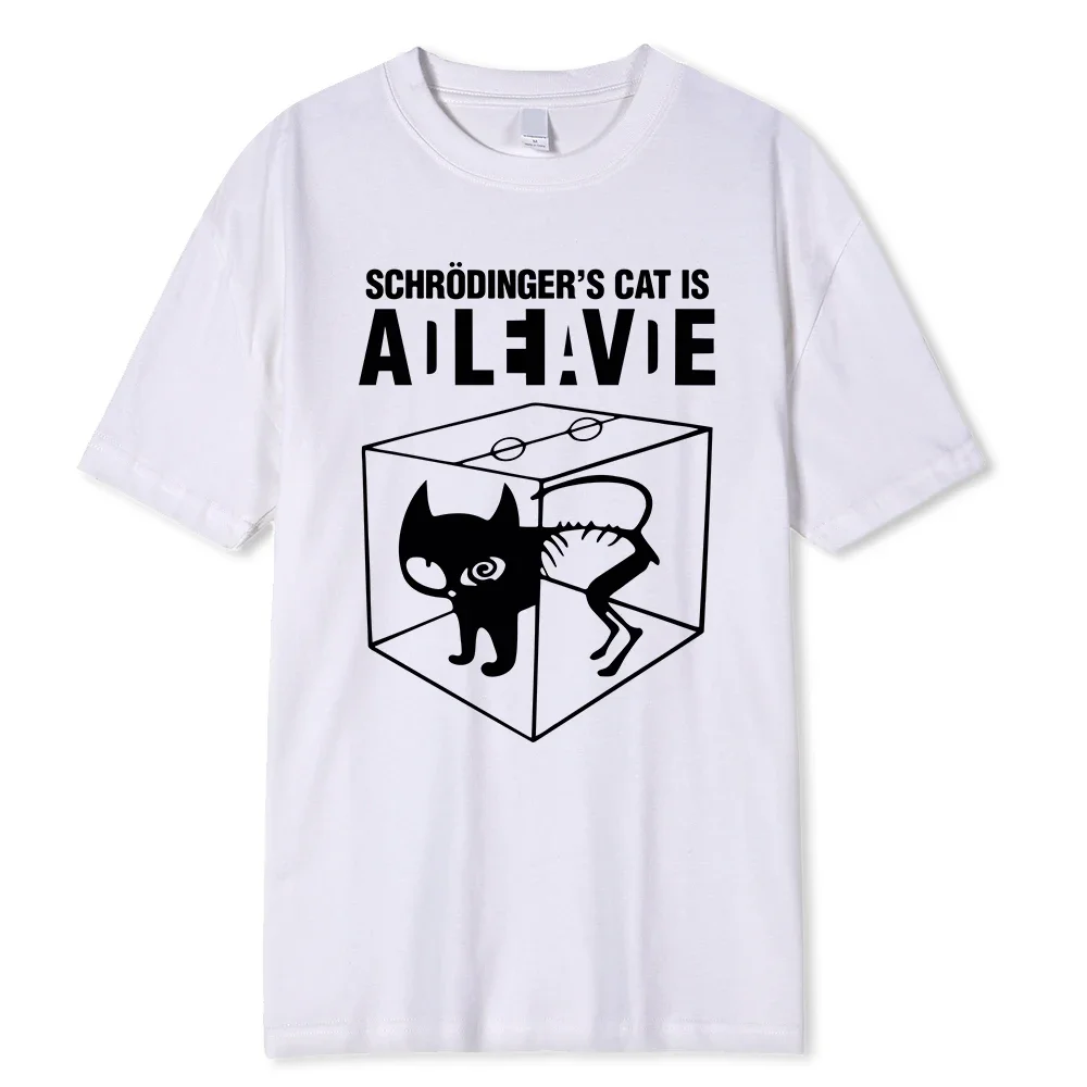 Men\'s T-shirt Top Quality 100% cotton Schrodinger\'s Cat Print Short Sleeve men T shirt Casual The Big Bang Theory Women Tshirt