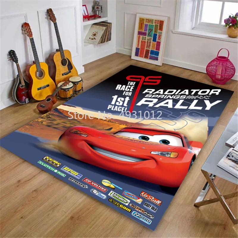 Disney Cool Lightning 95 Mc Queen Car Rug Blanket for Baby Kids Bedroom Living Room Carpet Non-slip Mat Home Floor Decoration