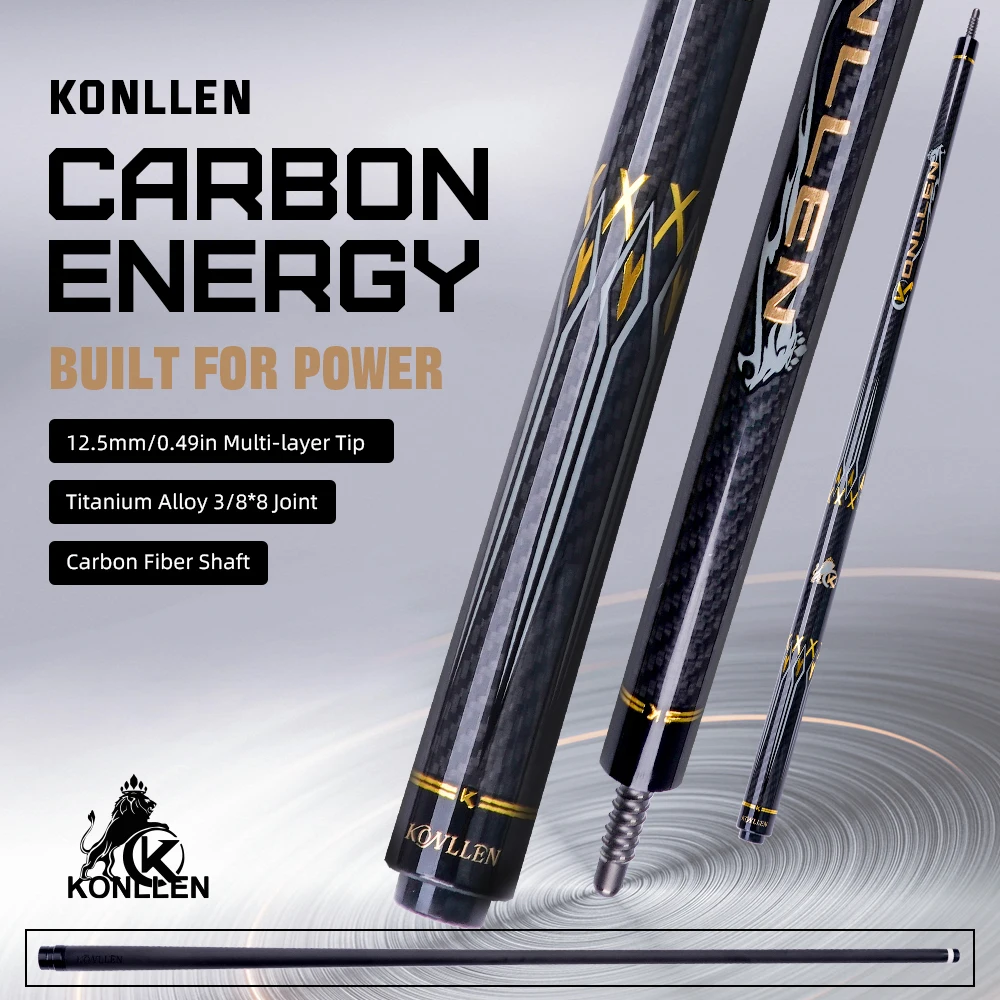 

KONLLEN AK-3K Pool Cue with Carbon Fiber Shaft Professional Billiard Cue for Pool cue Stick