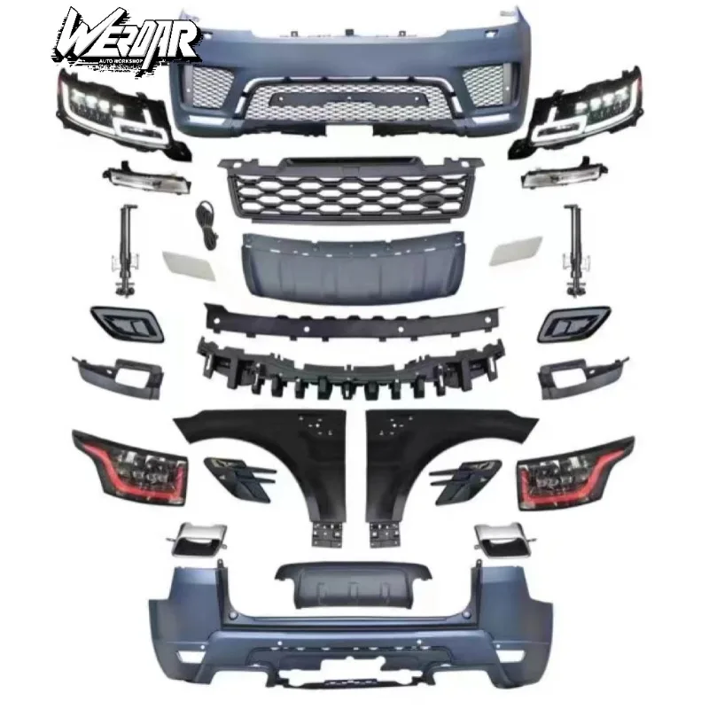 Car accessories  for Range Rover Sport 2014 2015 2016 2017 upgrade to 2020 body kit front rear bumper side skirt auto car 