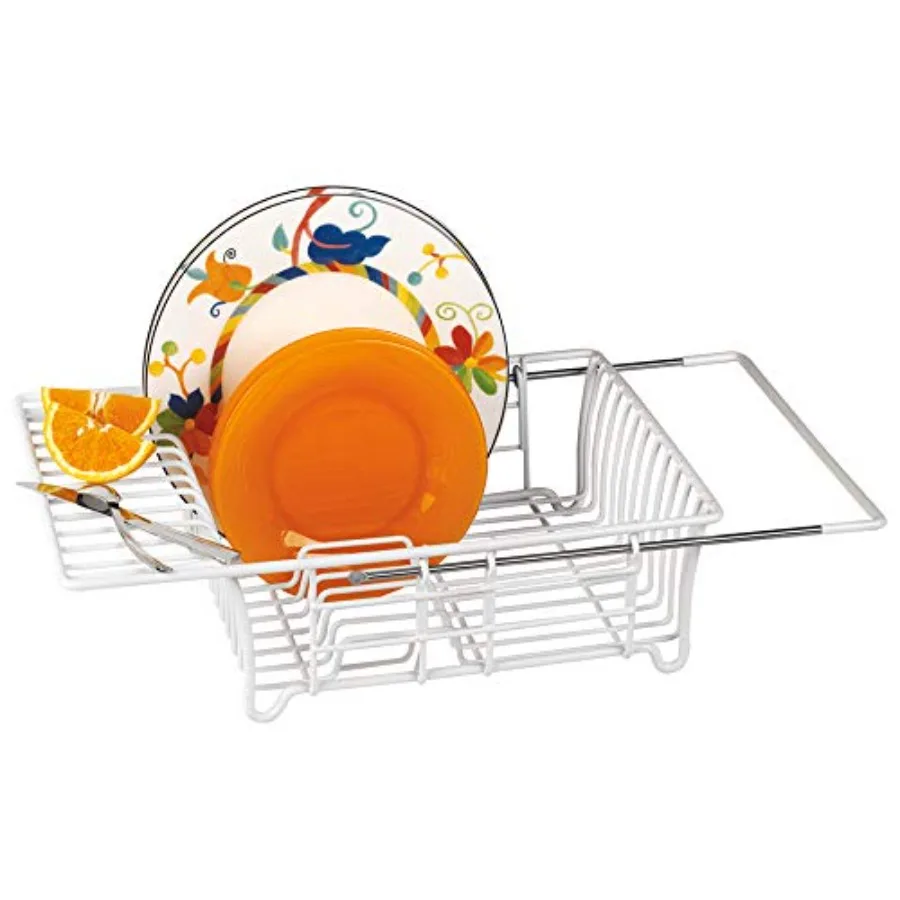 

1423 W White Adjustable OvertheSink Dish Drainer