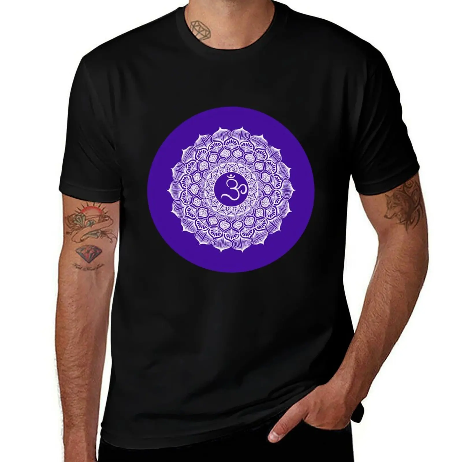 

Crown Chakra Mandala – Sahasrara Energy Art for Spiritual Awakening T-Shirt luxury designer Luxury man mens graphic t-shirts