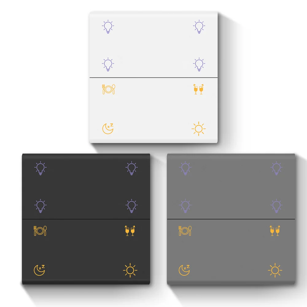 Golden Security Friendly Smart Zigbee 1 2 3 4 8 Way Wall Switch Two-way Voice Control Works with Alexa Google Home APP