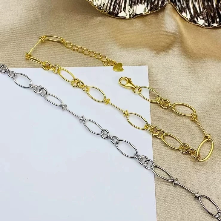 925 Sterling Silver Bracelet Mount Settings Finding Mountings Base Part Bangle for 7-8mm Pearls Stones Beads