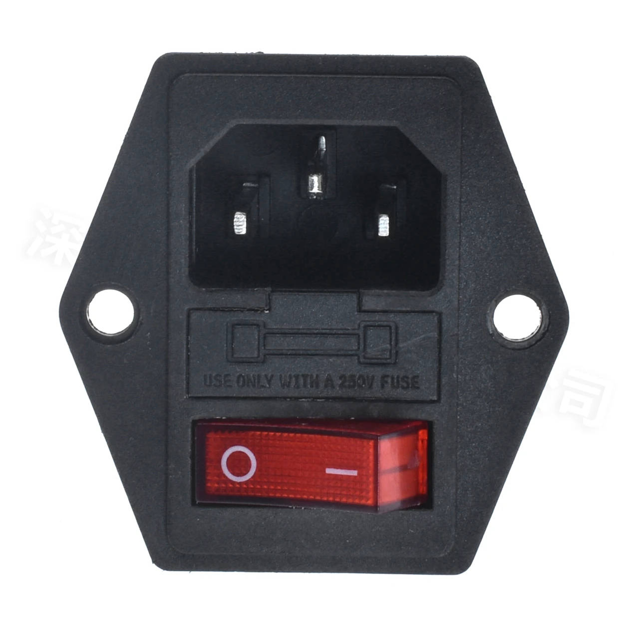 IEC320 C14 Elektrische AC Socket 3 pin rode LED 250 V Tuimelschakelaar 10A zekering vrouwelijke mannelijke inlaat plug connector Ingebouwde socket mount