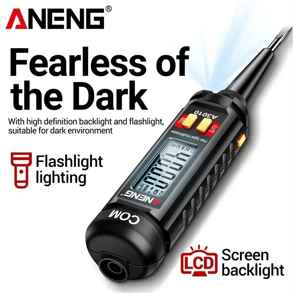 デジタルマルチメータテスターペン ANENG M118A +A3010 キット 真の実効値 6000/4000 カウント オートレンジ AC/DC トランジスタ電圧テスターツール