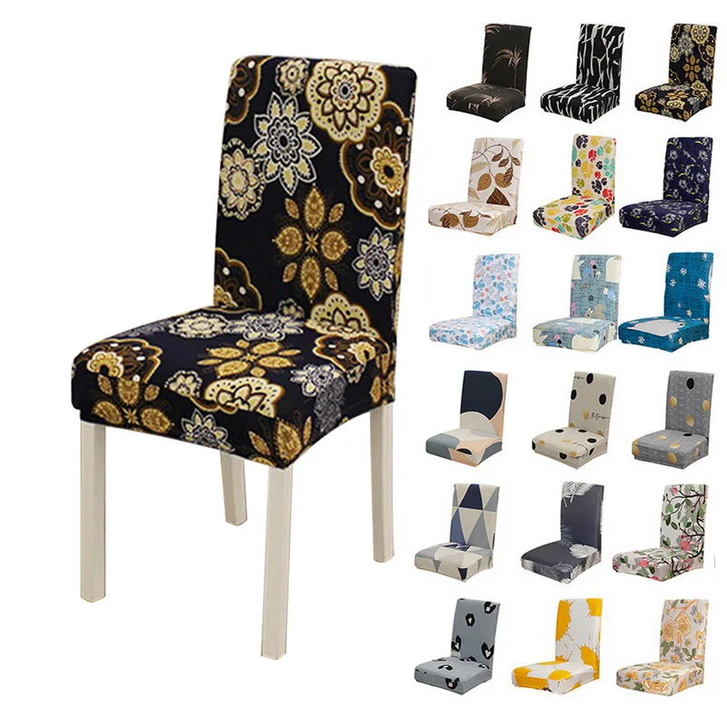 

1/2/4/6Pcs Printing Elastic Dining Chairs Cover Chair Slipcover for Wedding Dining Room Seat Protector Fundas Para Sillas Hogar