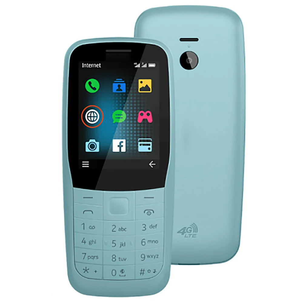 Teléfono móvil Original 220 4G Dual SIM 2,4 "FM Bluetooth desbloqueado teléfono móvil ruso hebreo teclado árabe. Hecho en 2019