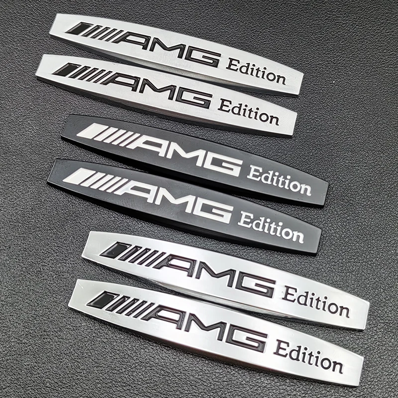 2pcs 3D Metal Logo AMG Edition Emblem Sticker Car Fender Badge for Mercedes A B C E S ML GL W176 W177 W203 W204 W211 Accessories