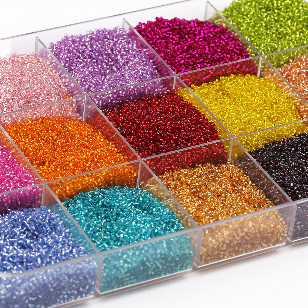 90g 2mm Glass Transparent Seed Beads Loose Spacer Beads For Jewelry Making Necklaces Bracelets Bead Stringing DIY Accessories
