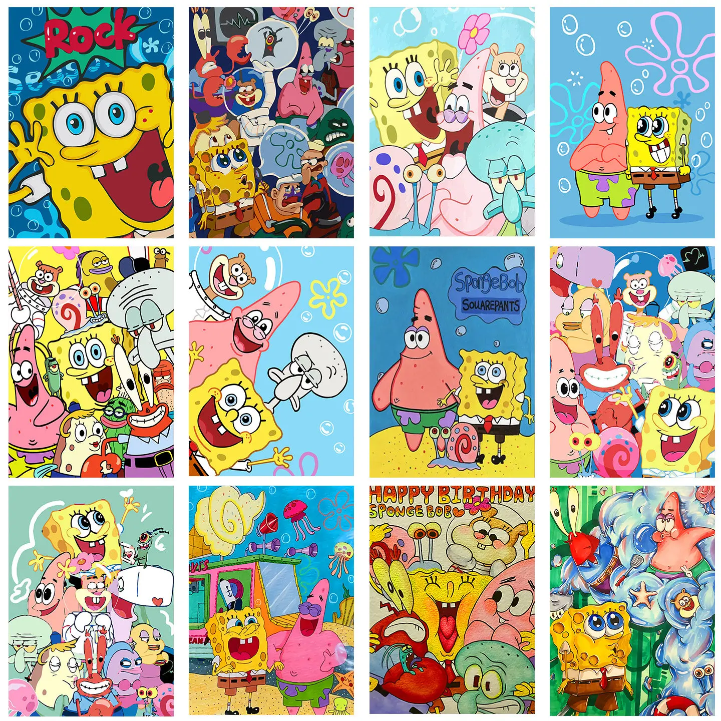 

Pongebob Squarepants Digital Oil Painting Do-it-yourself Filling Cartoon Simple Children's Frameless Doodles