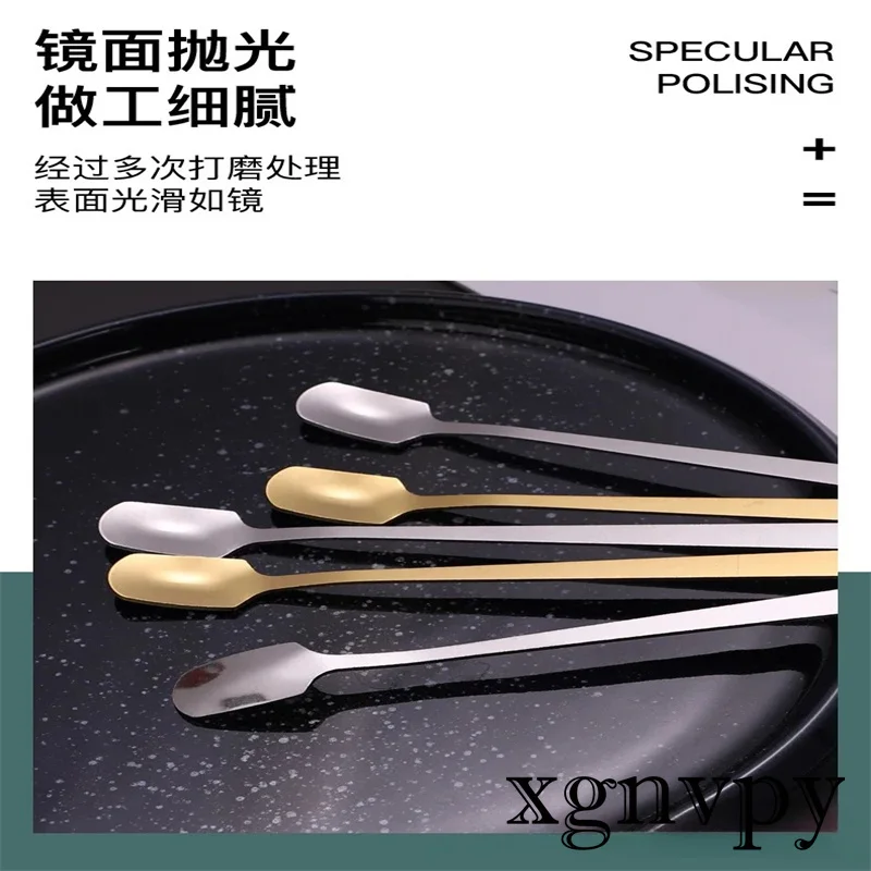 xgnvpy Creative Stainless Steel Spoon Ice Cream Coffee Dessert Blender Long Handle Mixing Utensil Unique Gift Idea Kitchen