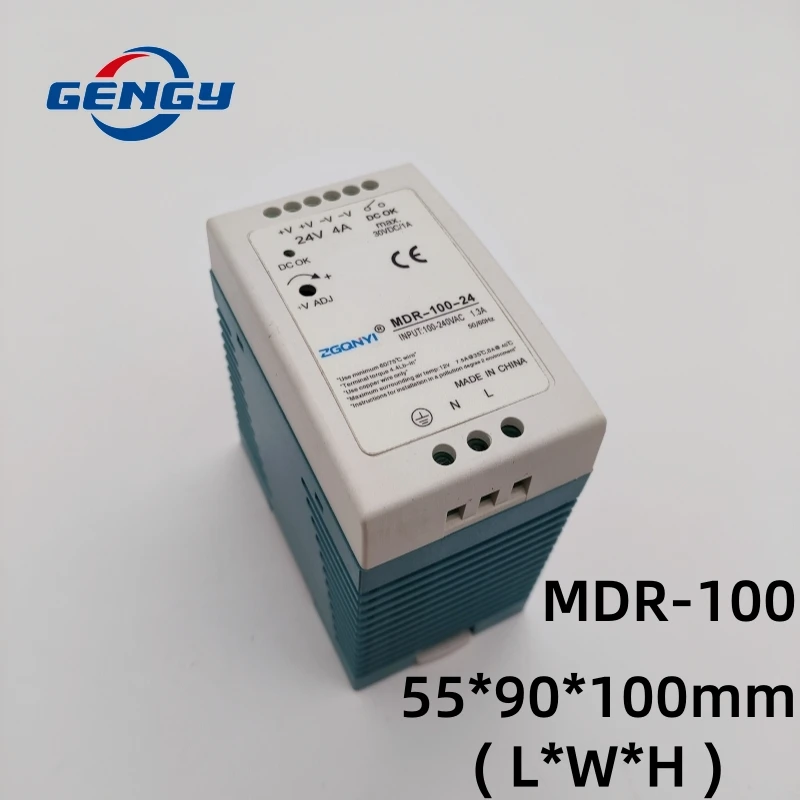 5V 12V 15V 24V 48V Power MDR-10W 20W 40W 60W 100W Industrial Mini AC/DC Din Rail Power Supply Switch Single Output