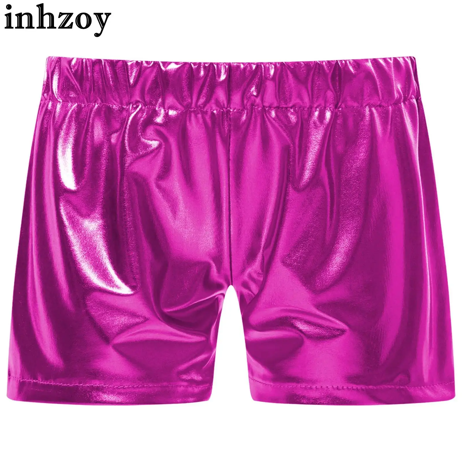 

Kids Girls Metallic Jazz Hip Hop Dance Shorts Elastic Waistband Short Pants Carnival Cheerleading Stage Performance Costume