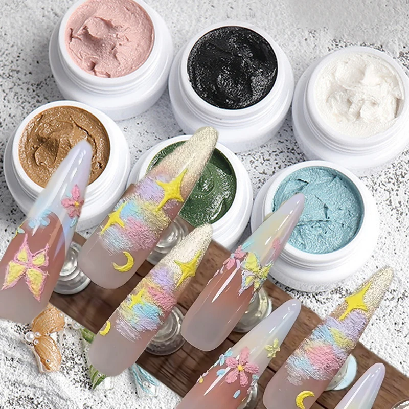 

5D Nails Polish Plaster Drawing Gel Effect DIY Embossed Manicure Gel Decor No Need Top Coat Acrylic Engraved Nails Plaster Gel