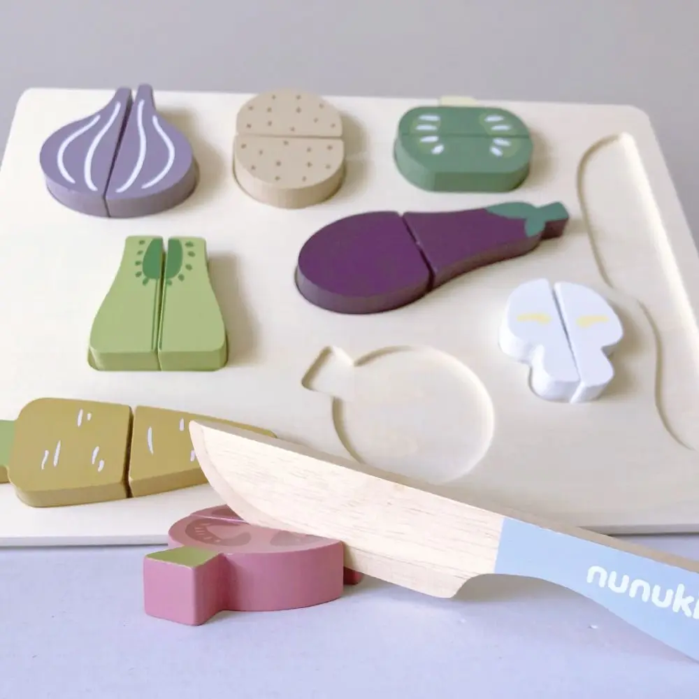 Fruits dessin animé Animal Puzzle crème glacée hambourg 3d Puzzle en bois coloré Montessori bébé jouets en bois pour les enfants