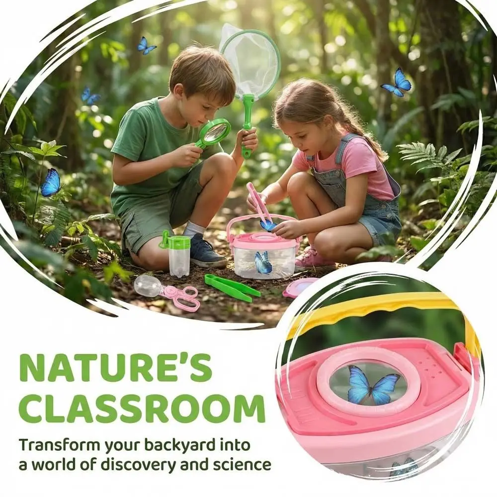 Male Jar Outdoor Adventure Set Clip Feeding Box Nature Exploration Tool Tweezers Clamp Insect Cage Collector Children Outdoor