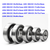 5pcs 6200 6201 6202 6203 6204 6205 6206 6207 6208 RS ZZ 2RS rz ABEC-5 Rubber Sealed Deep Groove Ball Bearings Low Speed Bearing