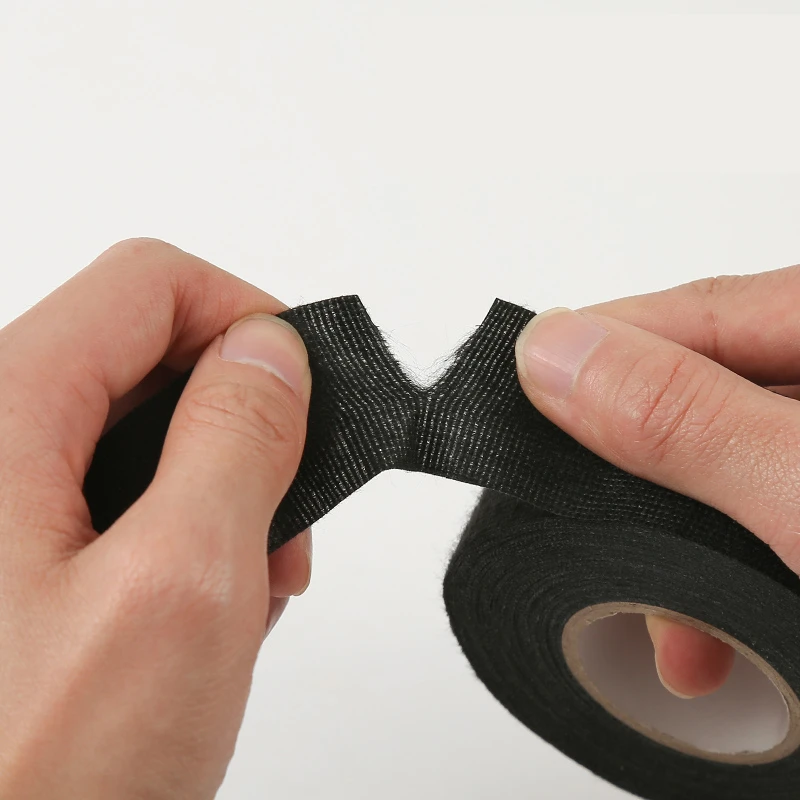 19mm 25mm Black Noise Reduction Adehsive Tape Electrical Maintenance Auto Car Wiring Harness Strapping Fabric Flannel Cloth Tape