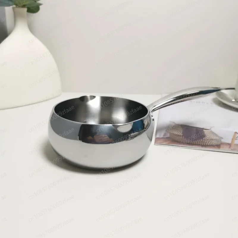 

Three-layer steel integrated milk pot 18-10 stainless steel material, mini cooking noodles/butter pot